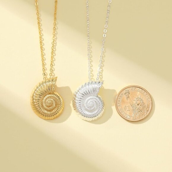 Shell Necklace Seashell Chunky Gold Plated Beach Gift for Women Jewelry - Picture 5 of 7